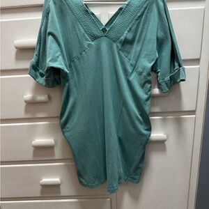 Teal V-Neck Women's Dress